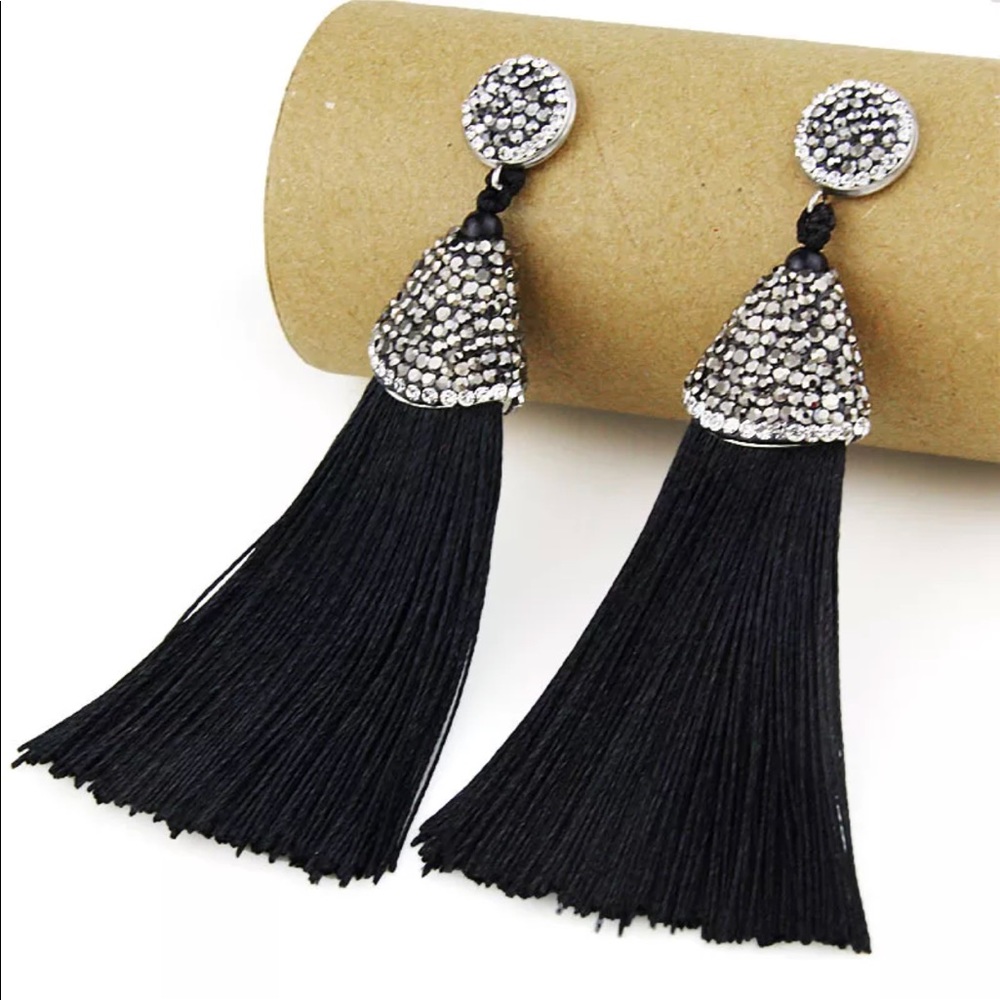 Silk tassel earrings